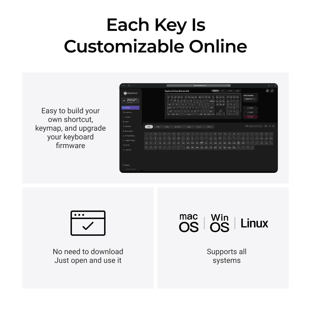 Keychron K5 Ultra 8K Wireless Keyboard (White) (Milk POM Silent Red Switch)