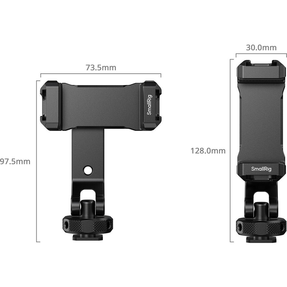 SmallRig PC-T1 Metal Phone Clamp with Triple Cold Shoe Mounts 6661