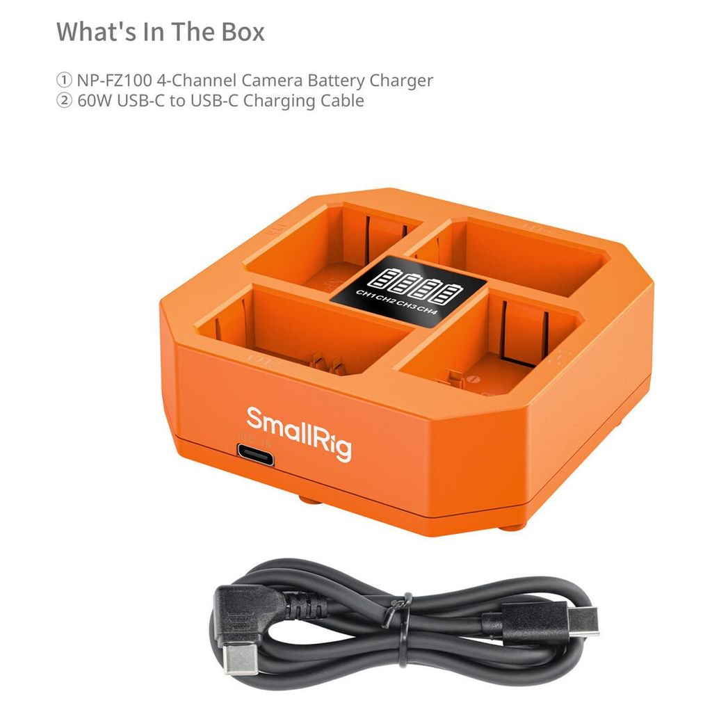 SmallRig 4-Channel Camera Battery Charger for Sony NP-FZ100 4839B