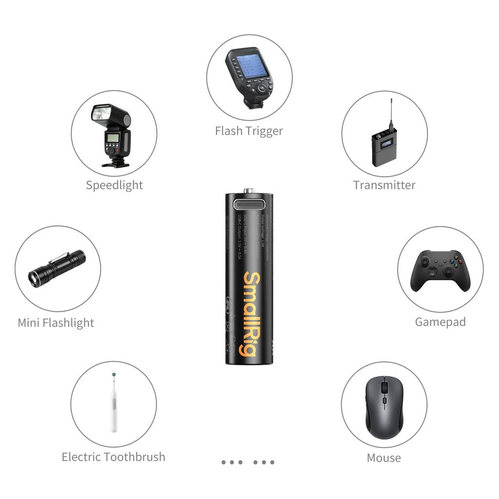 SmallRig AA Rechargeable Lithium Battery with USB-C 5768