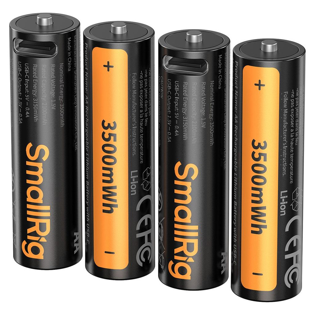 SmallRig AA Rechargeable Lithium Battery with USB-C 5768