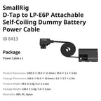 SmallRig D-Tap to LP-E6P Dummy Battery Power Cable 6413