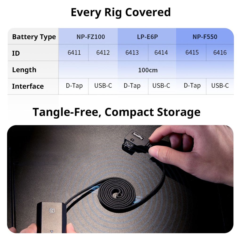 SmallRig D-Tap to LP-E6P Dummy Battery Power Cable 6413