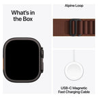 Apple Watch Ultra 4 49mm Black Titanium GPS + Cellular Burgundy Alpine Loop (M)