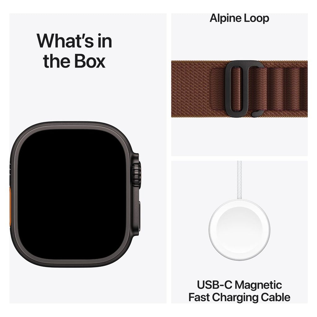 Apple Watch Ultra 4 49mm Black Titanium GPS + Cellular Burgundy Alpine Loop (L)