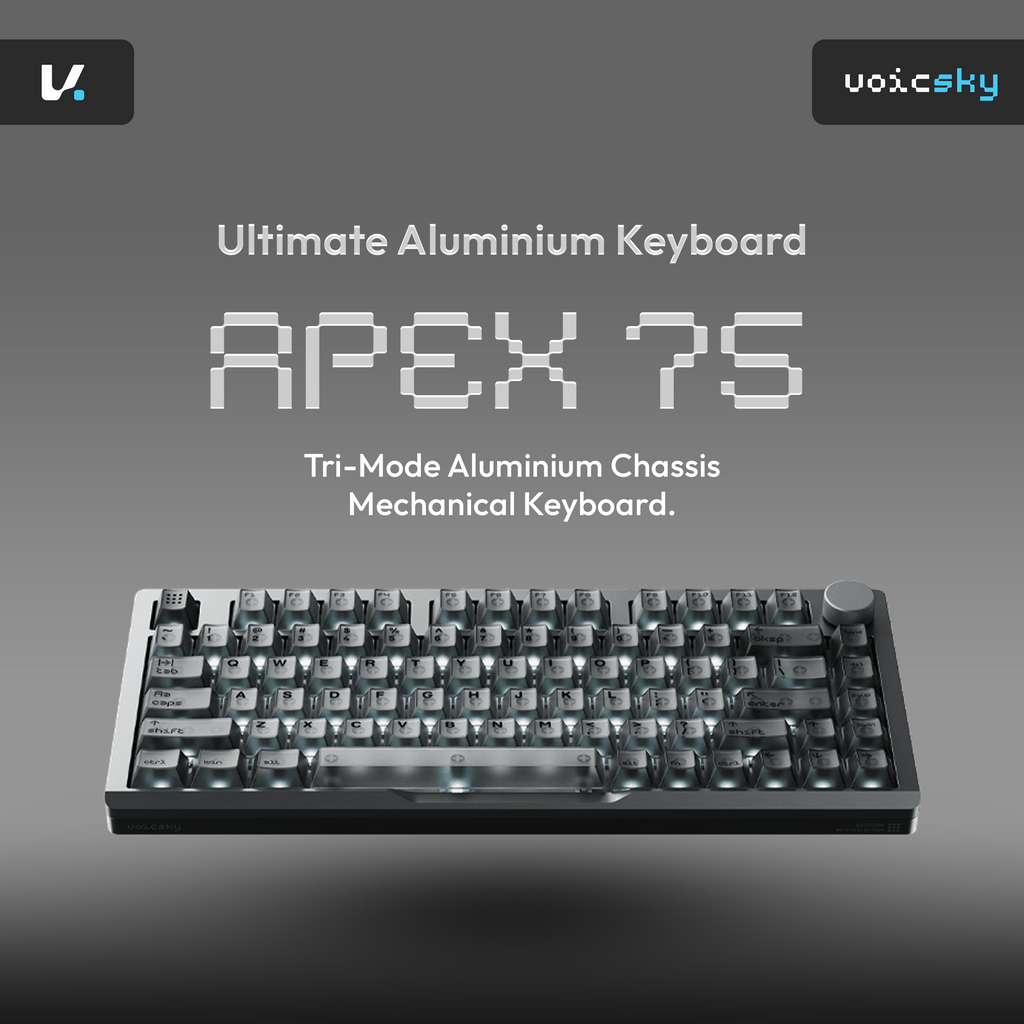 VOICSKY APEX 75 Wireless Anodized Aluminium Keyboard (Dark) (Tone Linear Switch)