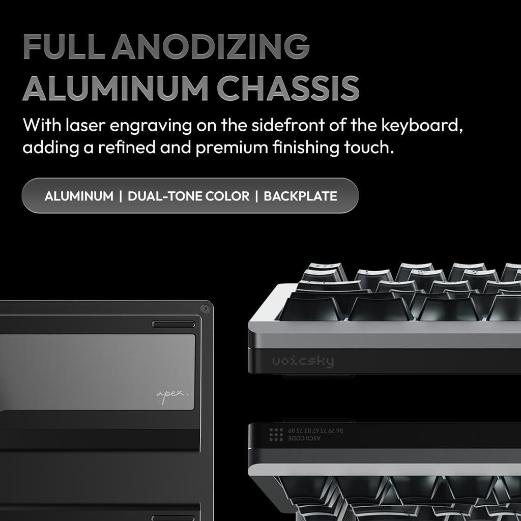 VOICSKY APEX 75 Wireless Anodized Aluminium Keyboard (Dark) (Tone Linear Switch)