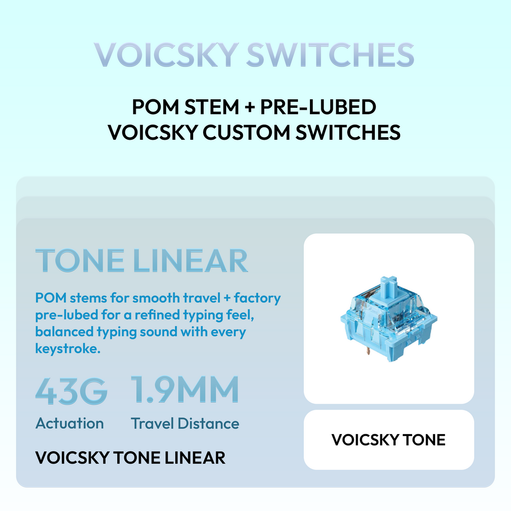 VOICSKY APEX 75 Wireless Anodized Aluminium Keyboard (Dark) (Tone Linear Switch)