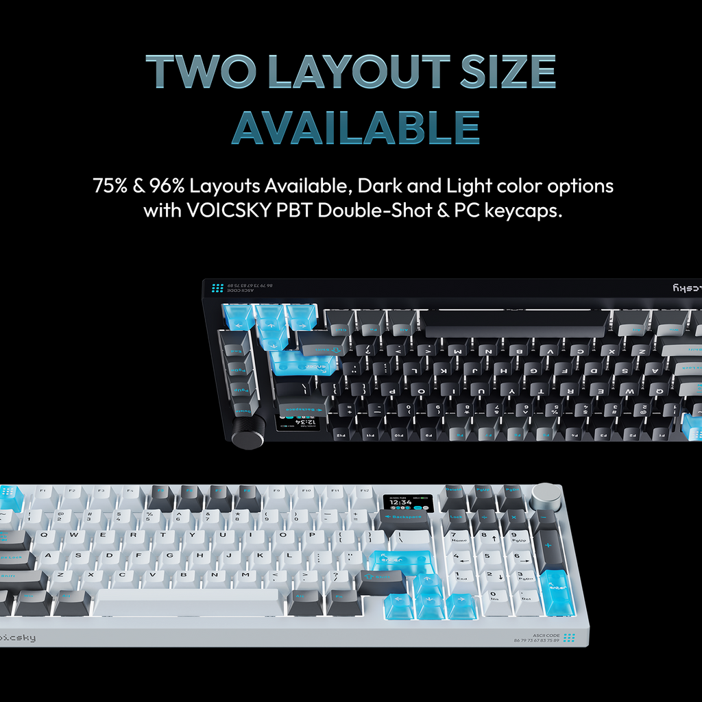 VOICSKY ECHO 96 Wireless Keyboard w/ Dynamic Screen (Dark) (Tone Linear Switch)