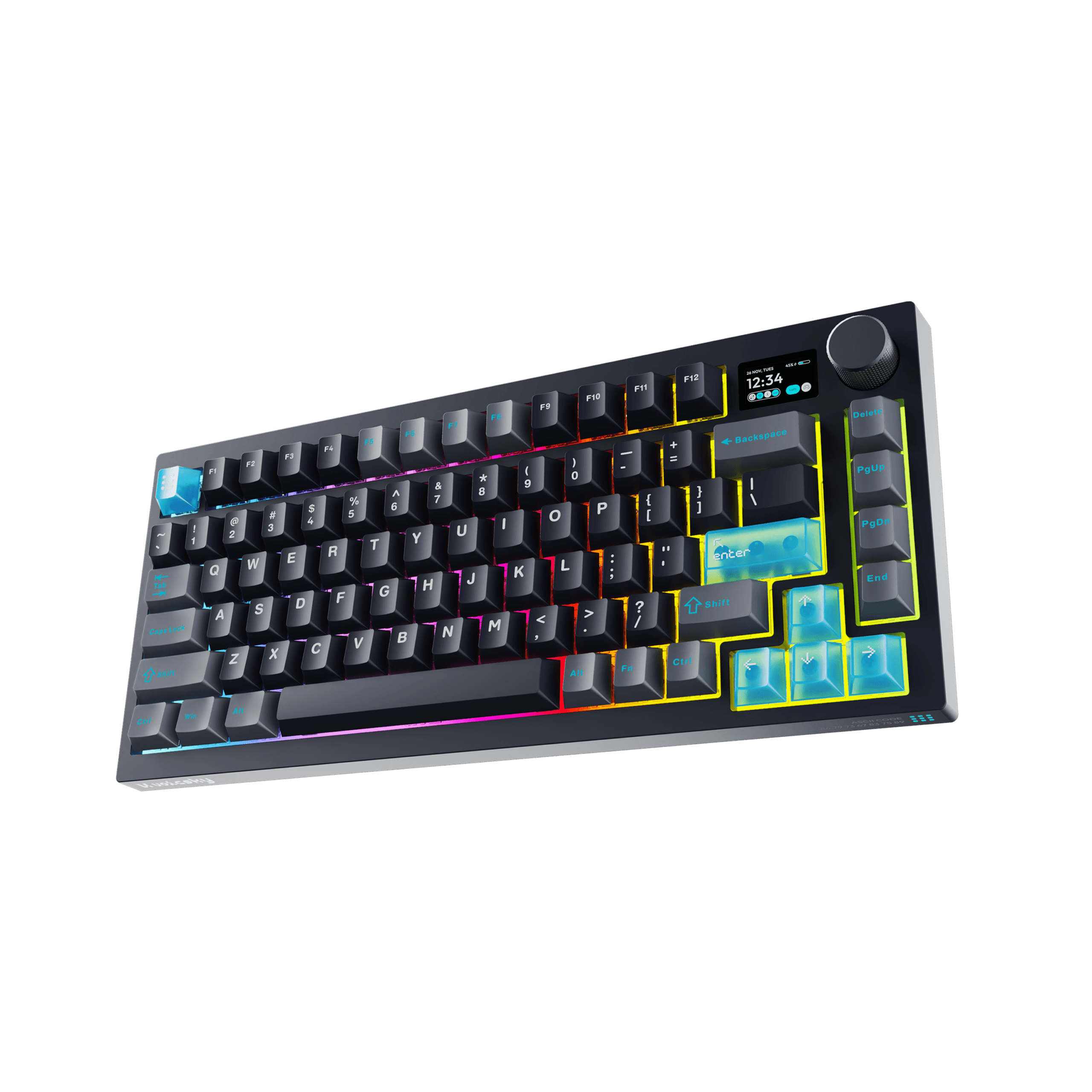VOICSKY ECHO 75 Wireless Keyboard w/ Dynamic Screen (Dark) (Tone Linear Switch)