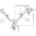 Brateck Dual Monitor Aluminum Interactive Counterbalance Arm 13''-32''