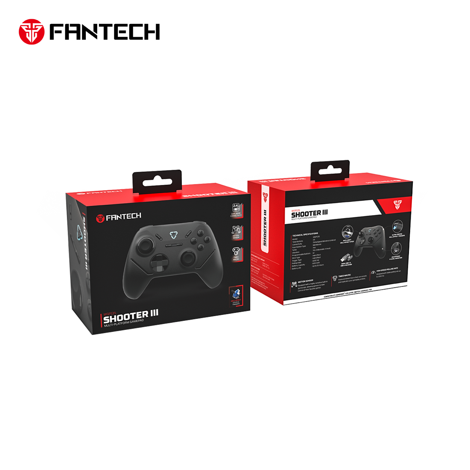Fantech SHOOTER III WGP13S HE Wireless Multi Platform Gaming Controller (Black)