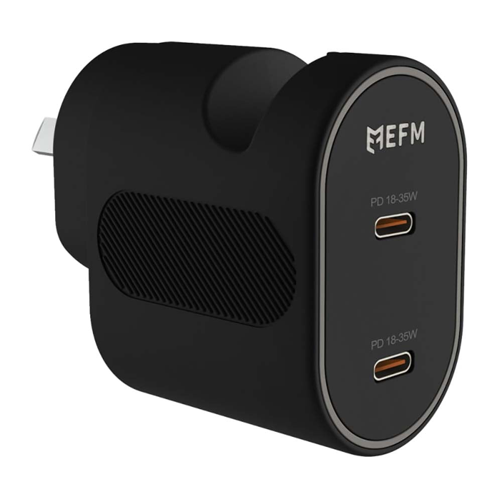 EFM 35W Dual Port Wall Charge with Power Delivery and PPS (Black)