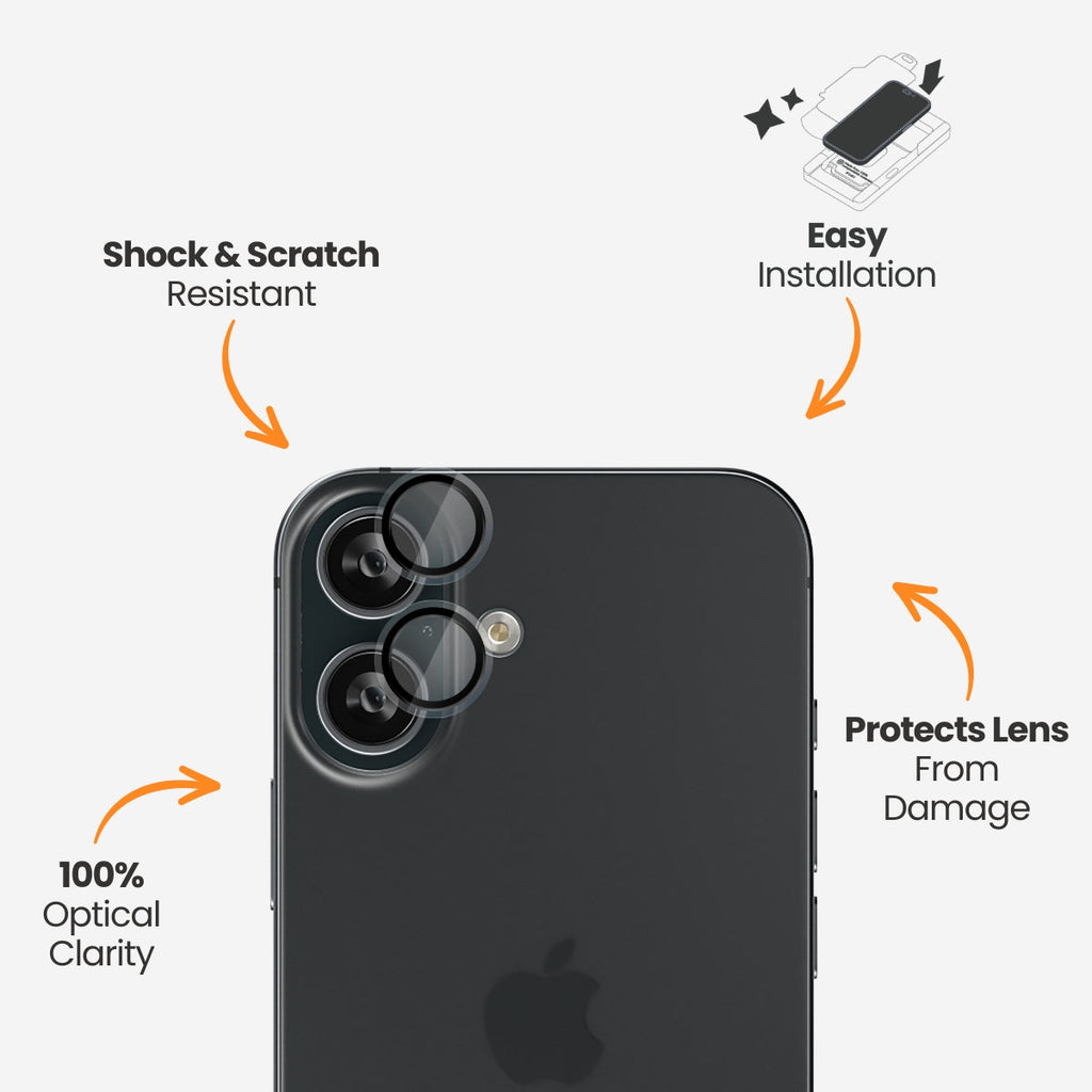  EFM Camera Lens Protector Armour suits for iPhone 16 and 16 Plus (Clear)