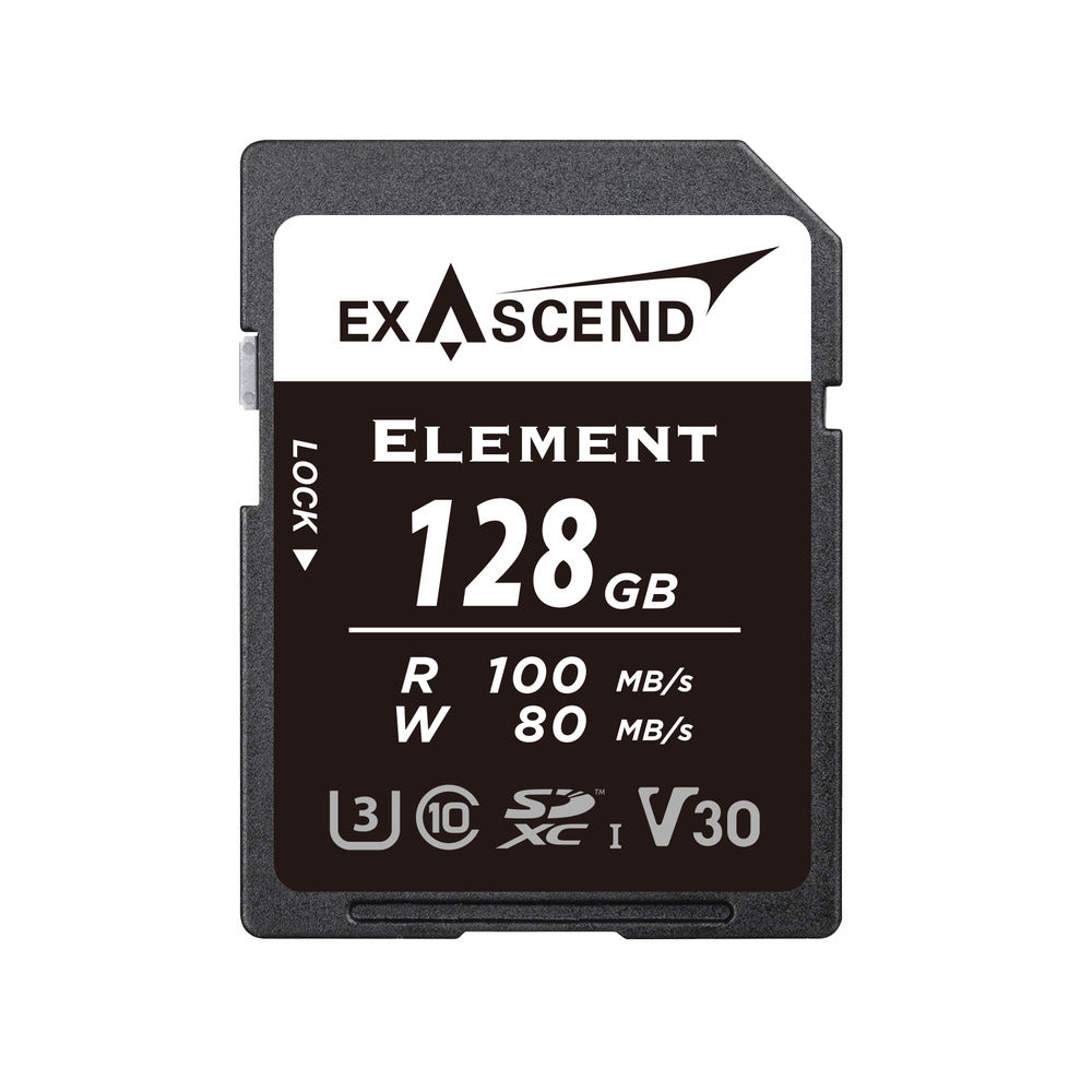 Exascend ELEMENT 128GB USH-I V30 SDHC Card