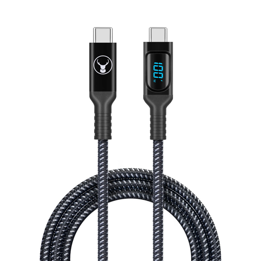 Bonelk 1.5m USB-C to USB-C Long Life Digital Cable 100W (Black) 