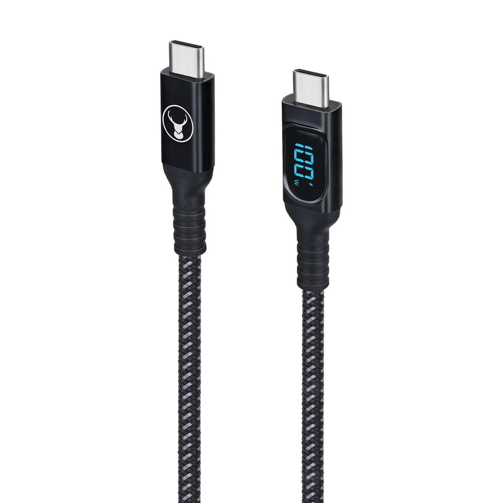 Bonelk 1.5m USB-C to USB-C Long Life Digital Cable 100W (Black) 