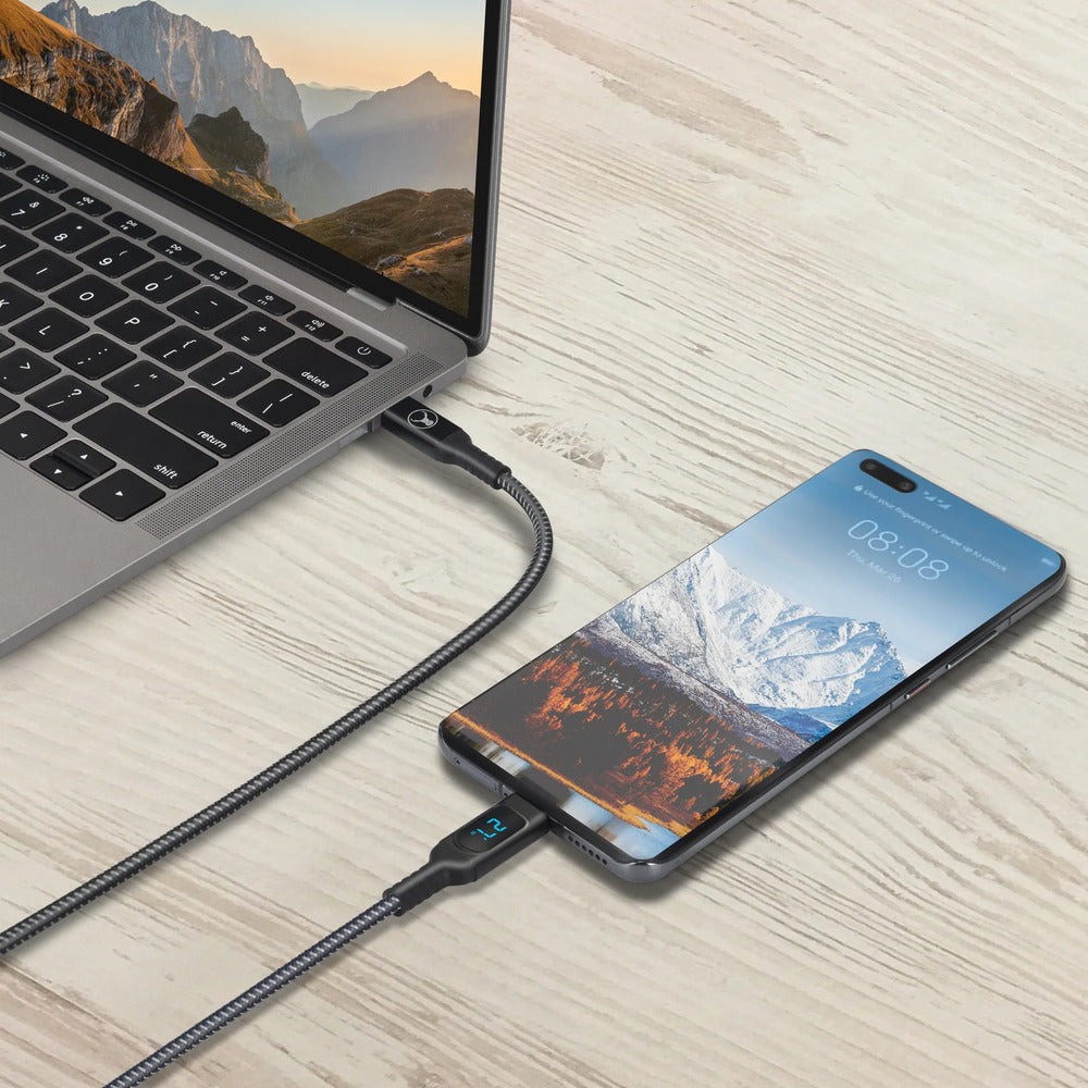 Bonelk 1.5m USB-C to USB-C Long Life Digital Cable 100W (Black) 