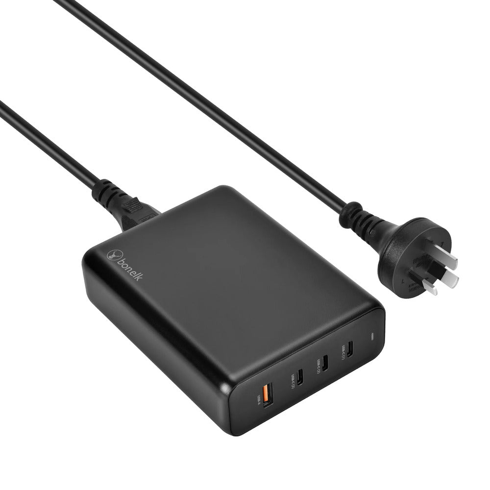 Bonelk 240W Multi-Port Desktop Charger 3 x USB-C 1 x USB-A (Black)