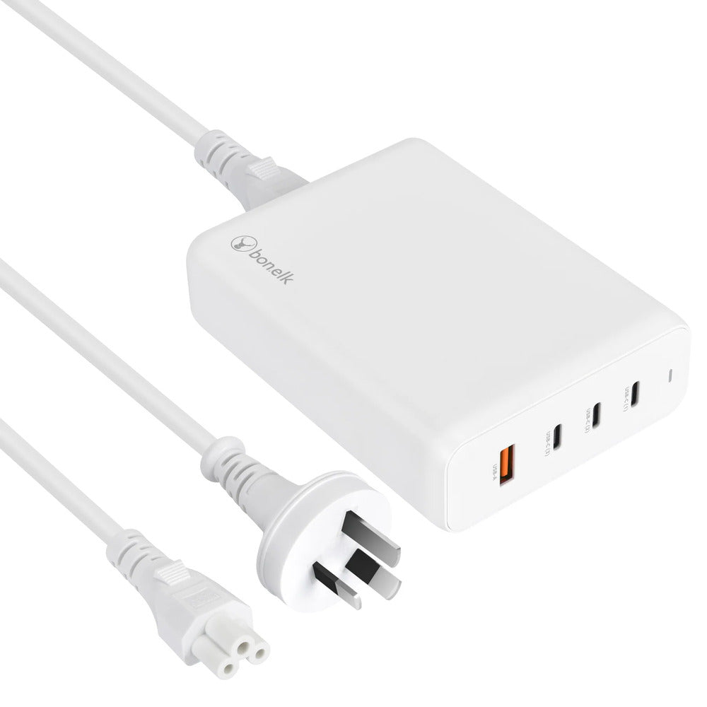 Bonelk 240W Multi-Port Desktop Charger 3 x USB-C 1 x USB-A (White)