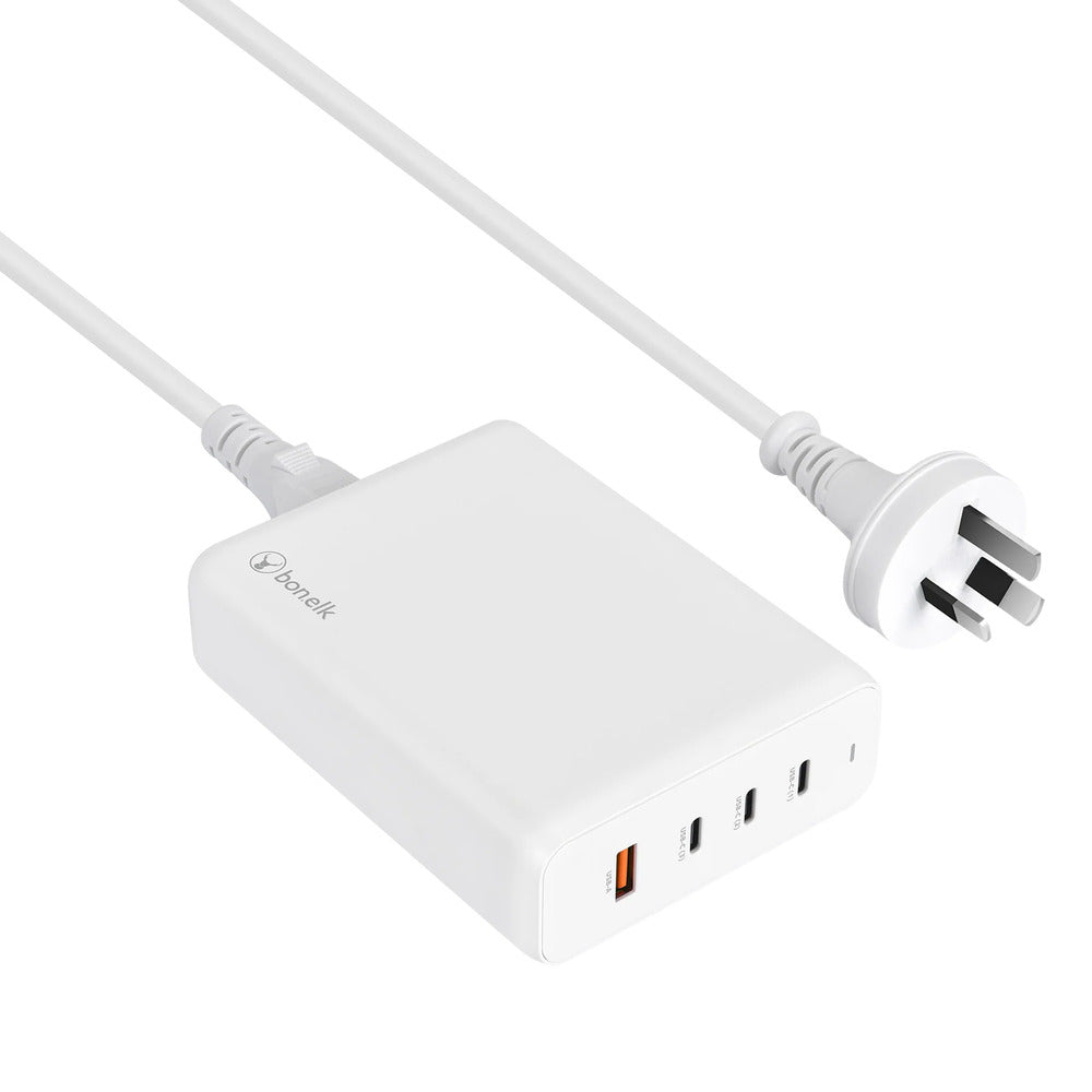 Bonelk 240W Multi-Port Desktop Charger 3 x USB-C 1 x USB-A (White)
