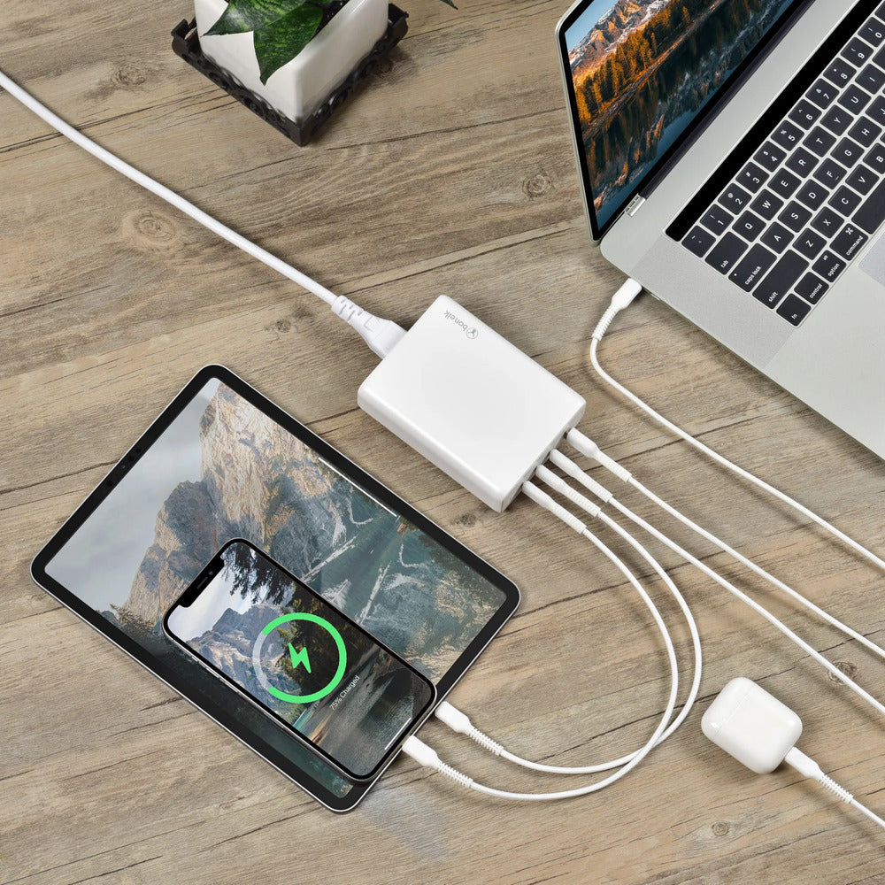 Bonelk 240W Multi-Port Desktop Charger 3 x USB-C 1 x USB-A (White)