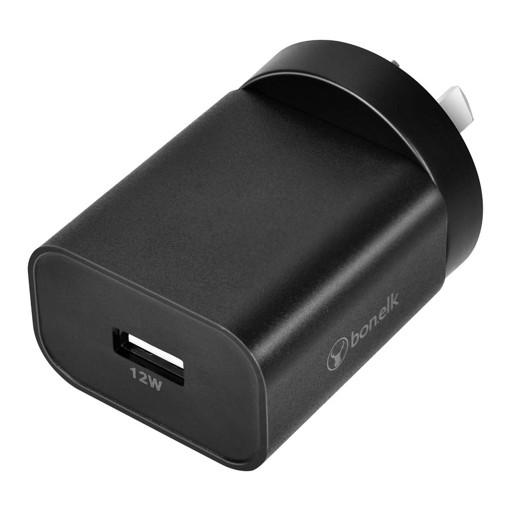 Bonelk USB-A Wall Charger 12W (Black) 