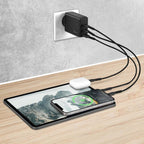 Bonelk 100W PD GaN Wall Charger 2 x USB-C 1 x USB-A (Black)