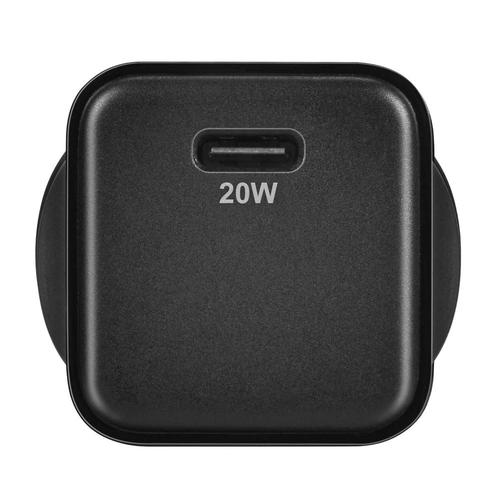 Bonelk 20W PD USB-C GaN Wall Charger with Easy Grip Cable (Black) 