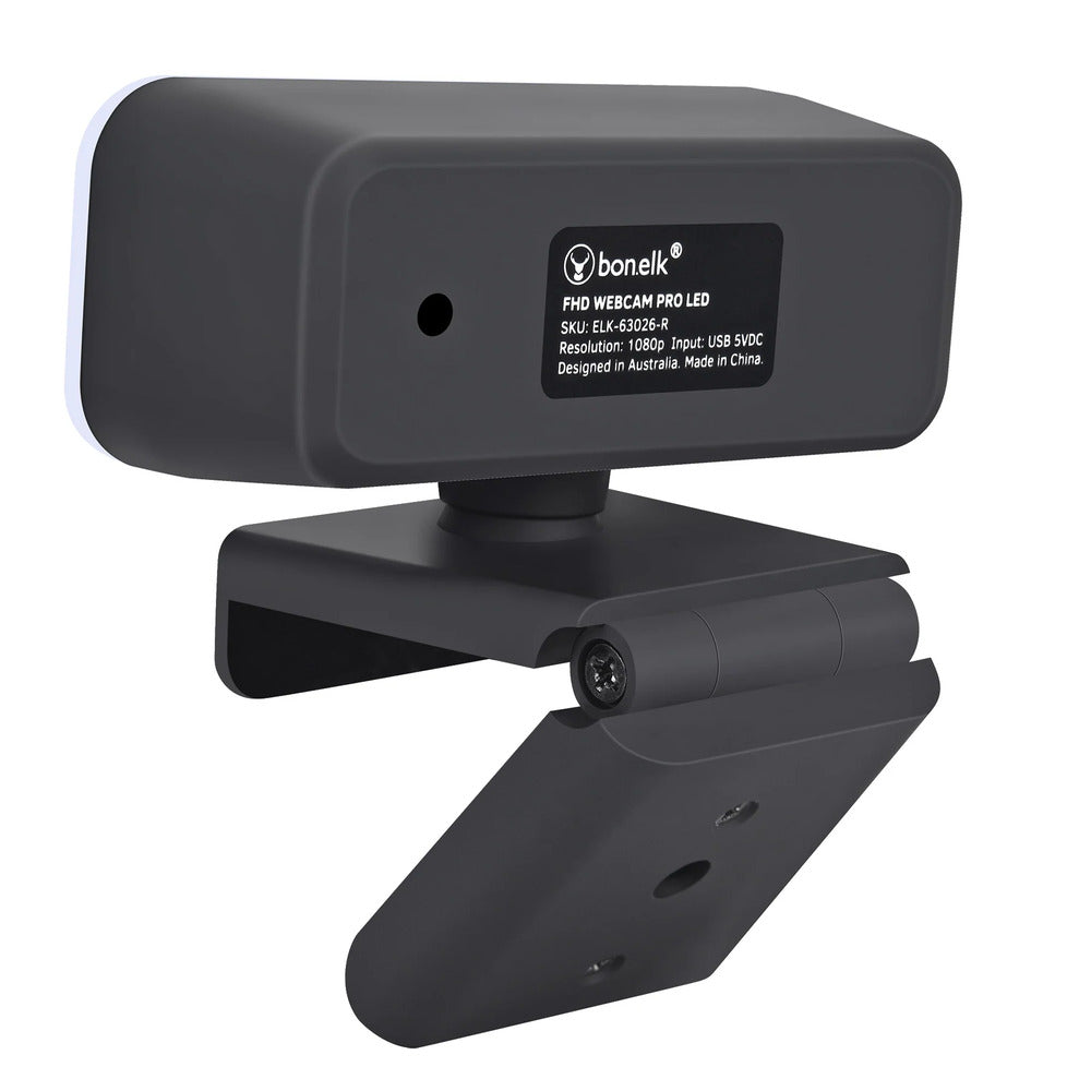 Bonelk USB Webcam Pro LED Clip On 1080p (Black) 