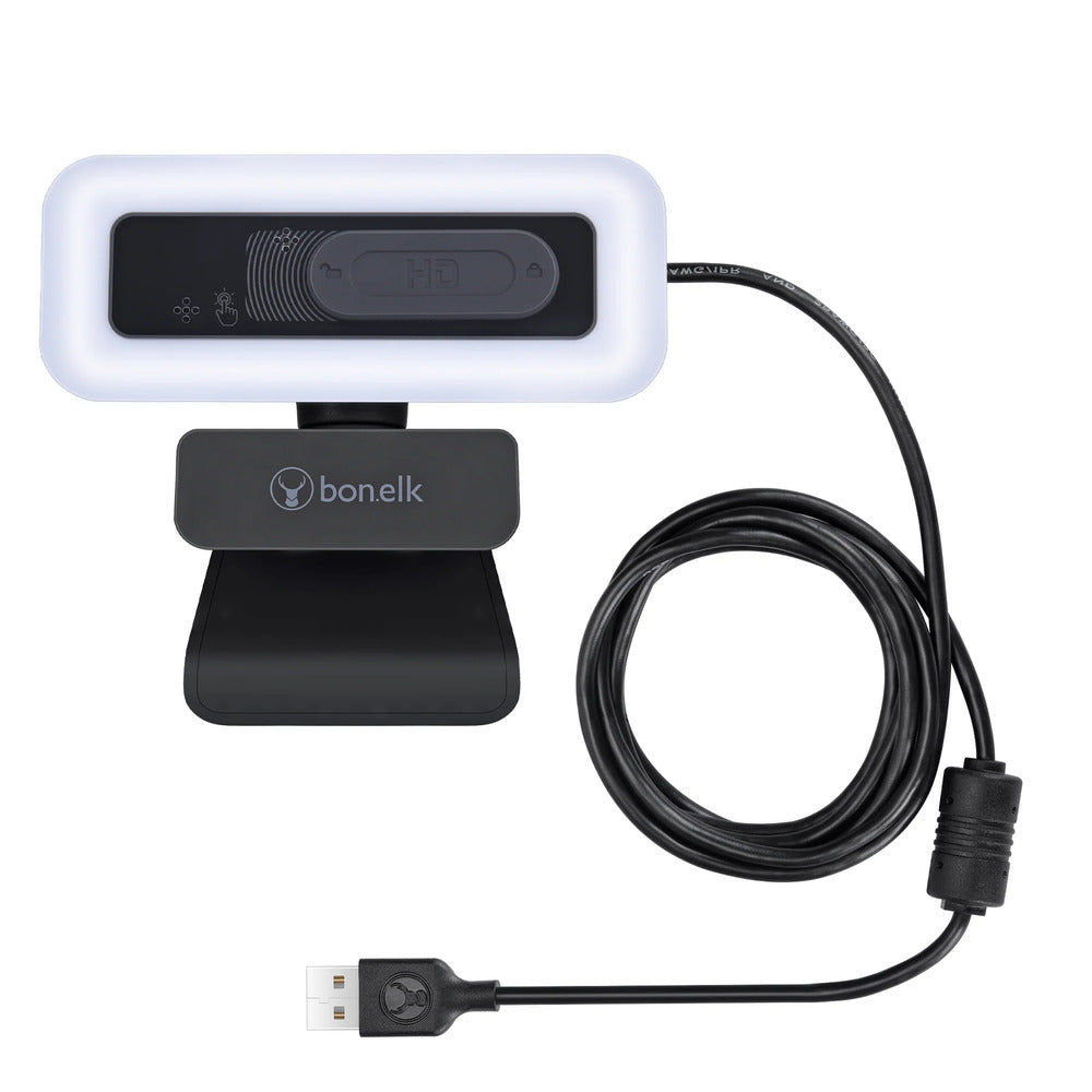 Bonelk USB Webcam Pro LED Clip On 1080p (Black) 
