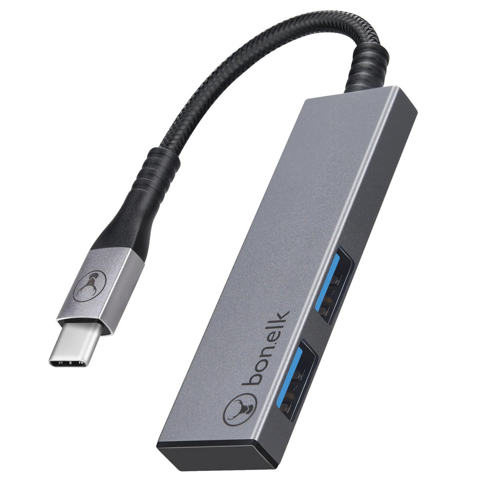 Bonelk 15cm Long-Life USB-C to USB-A Adapter (Space Grey)