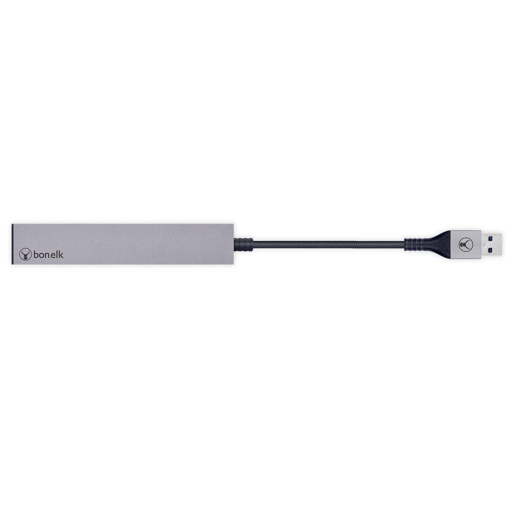 Bonelk Long-Life USB-A to 4 Port USB 3.0 Slim Hub (Space Grey)