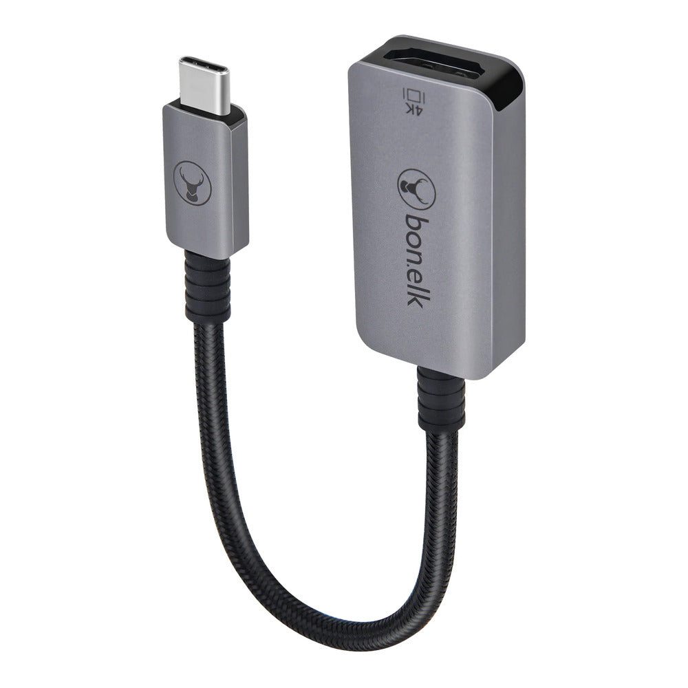 Bonelk 15cm Long-Life USB-C to 4K HDMI Adapter (Space Grey) 