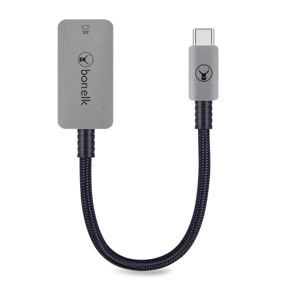 Bonelk 15cm Long-Life USB-C to 4K HDMI Adapter (Space Grey) 