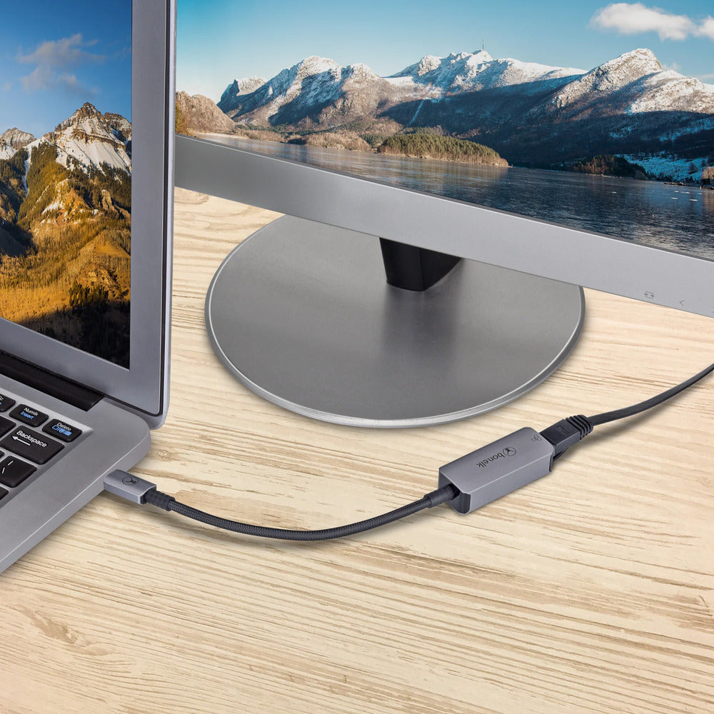 Bonelk 15cm Long-Life USB-C to Ethernet Adapter (Space Grey)