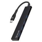 Bonelk Long-Life USB-C to 4 Port USB 3.0 Slim Hub (Black) 