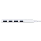 Bonelk Long-Life USB-C to 4 Port USB 3.0 Slim Hub (White) 
