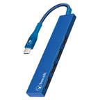 Bonelk Long-Life USB-C to 4 Port USB 3.0 Slim Hub (Blue)