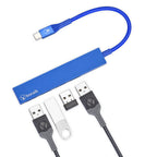 Bonelk Long-Life USB-C to 4 Port USB 3.0 Slim Hub (Blue)