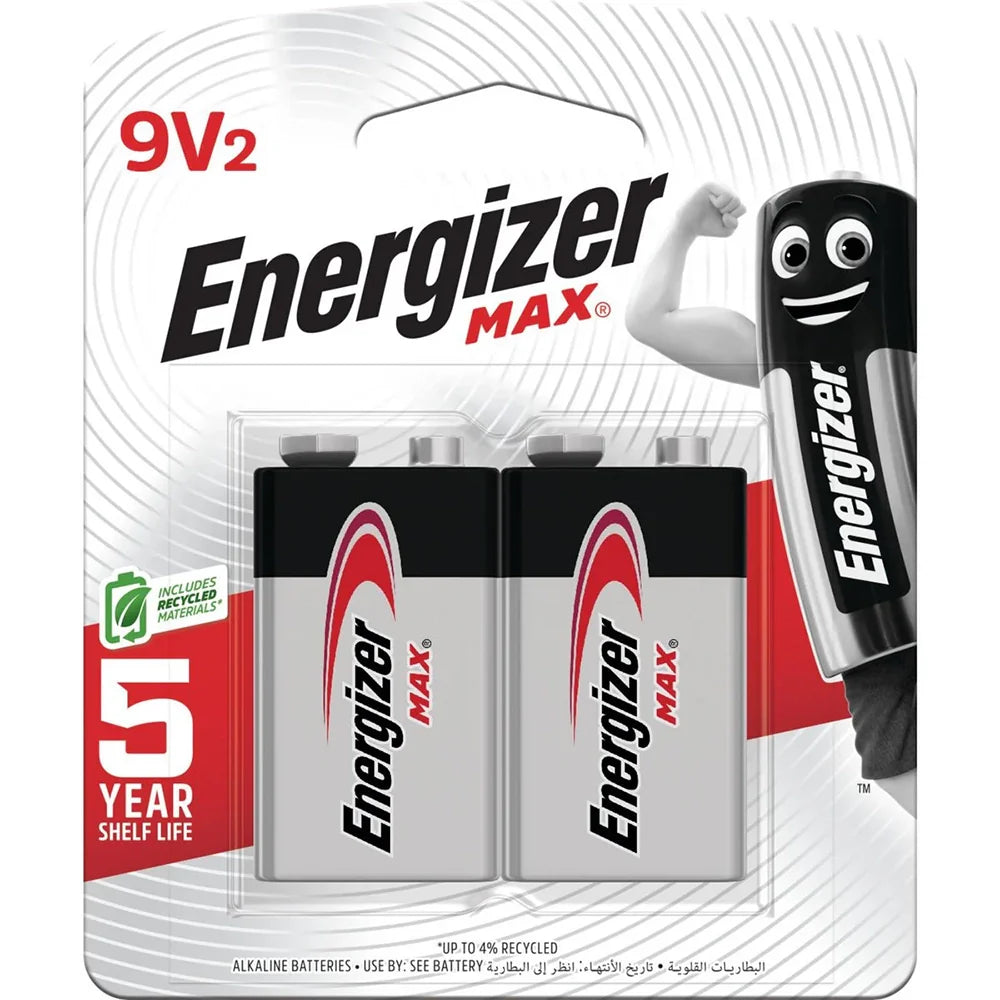 Energizer Max 9V Battery (2 Pack)