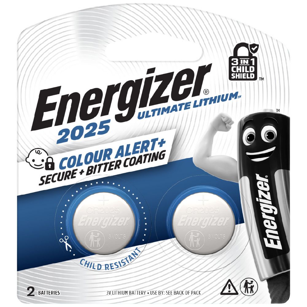 Energizer Ultimate Lithium 2025 Coin Battery (2 Pack)