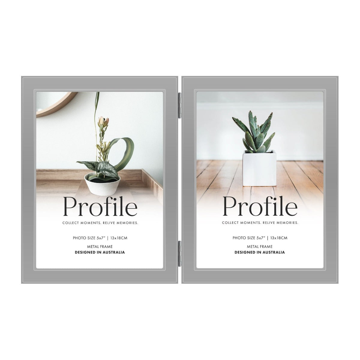Eternal Silver 5x7 Vertical Double Photo Frame