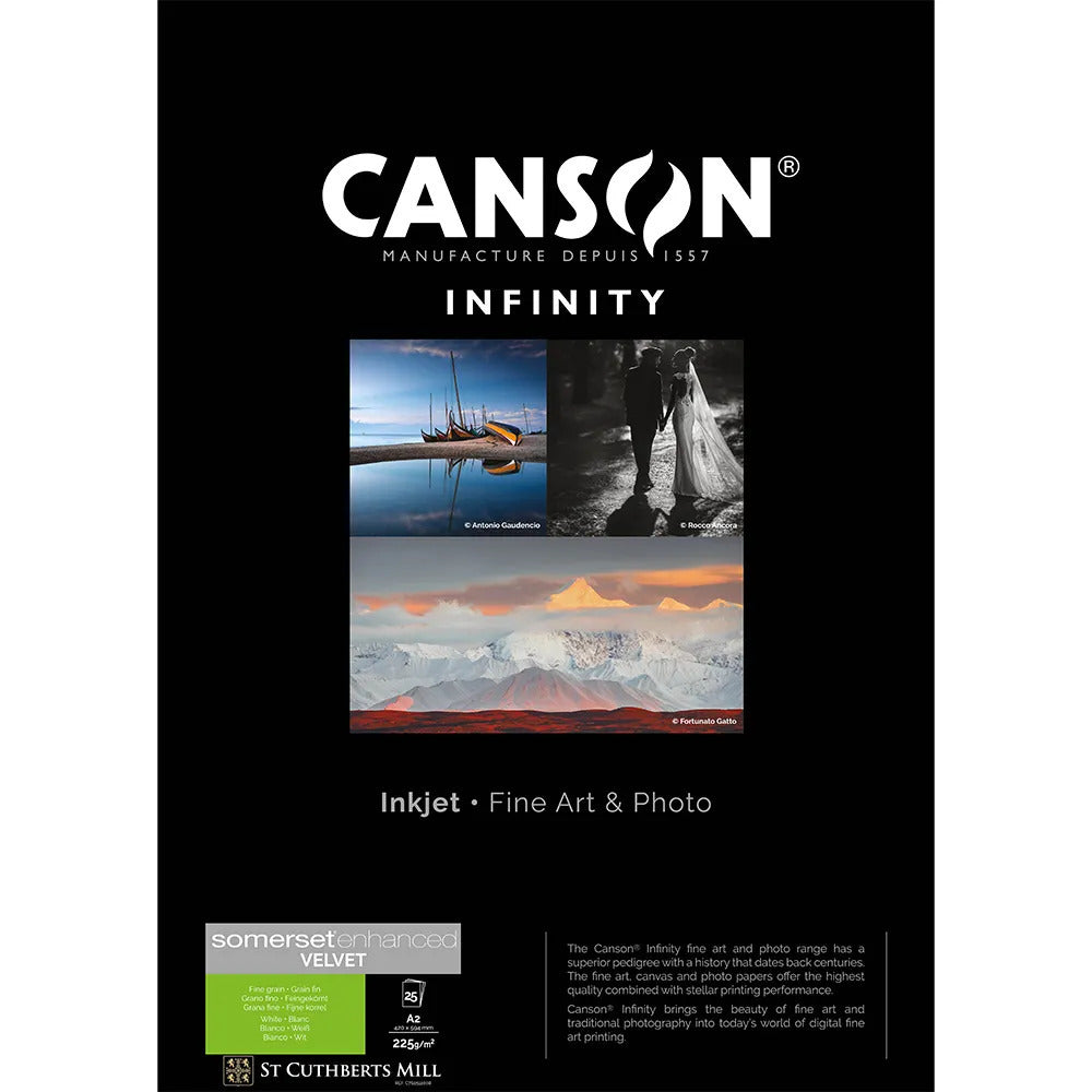 Canson Somerset Enhanced Velvet White 225GSM (A2)