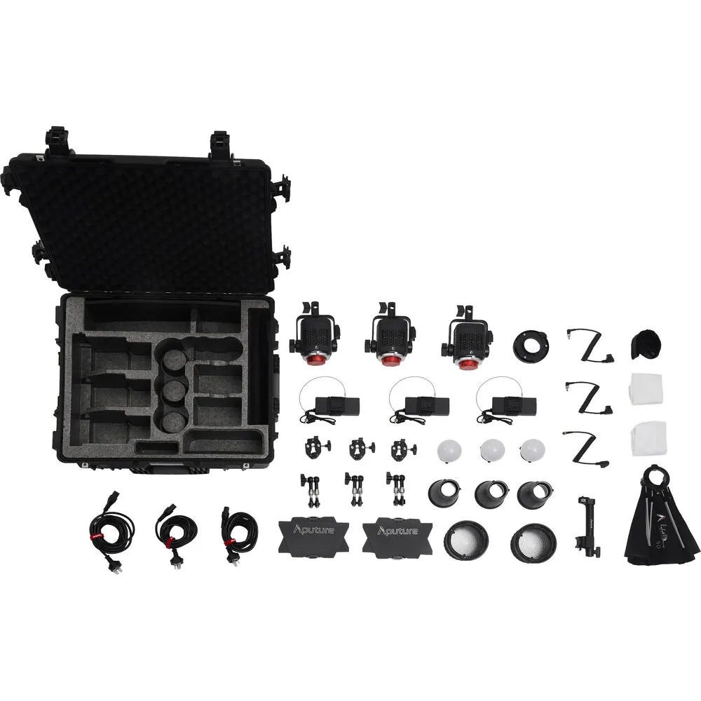 Aputure Storm 80c 3 Head Kit Inc Rolling Carry Case