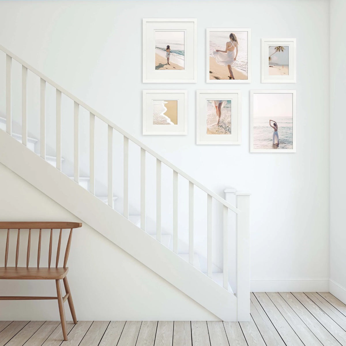 Deluxe Gallery Photo Wall Frame Set B - 6 Frames - Chestnut