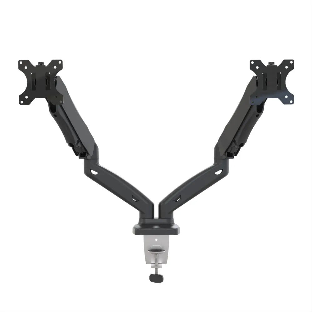 Barkan 13"-29" Dual Flat / Curved Monitor Gas Spring Desk Mount, Full Motion - Black