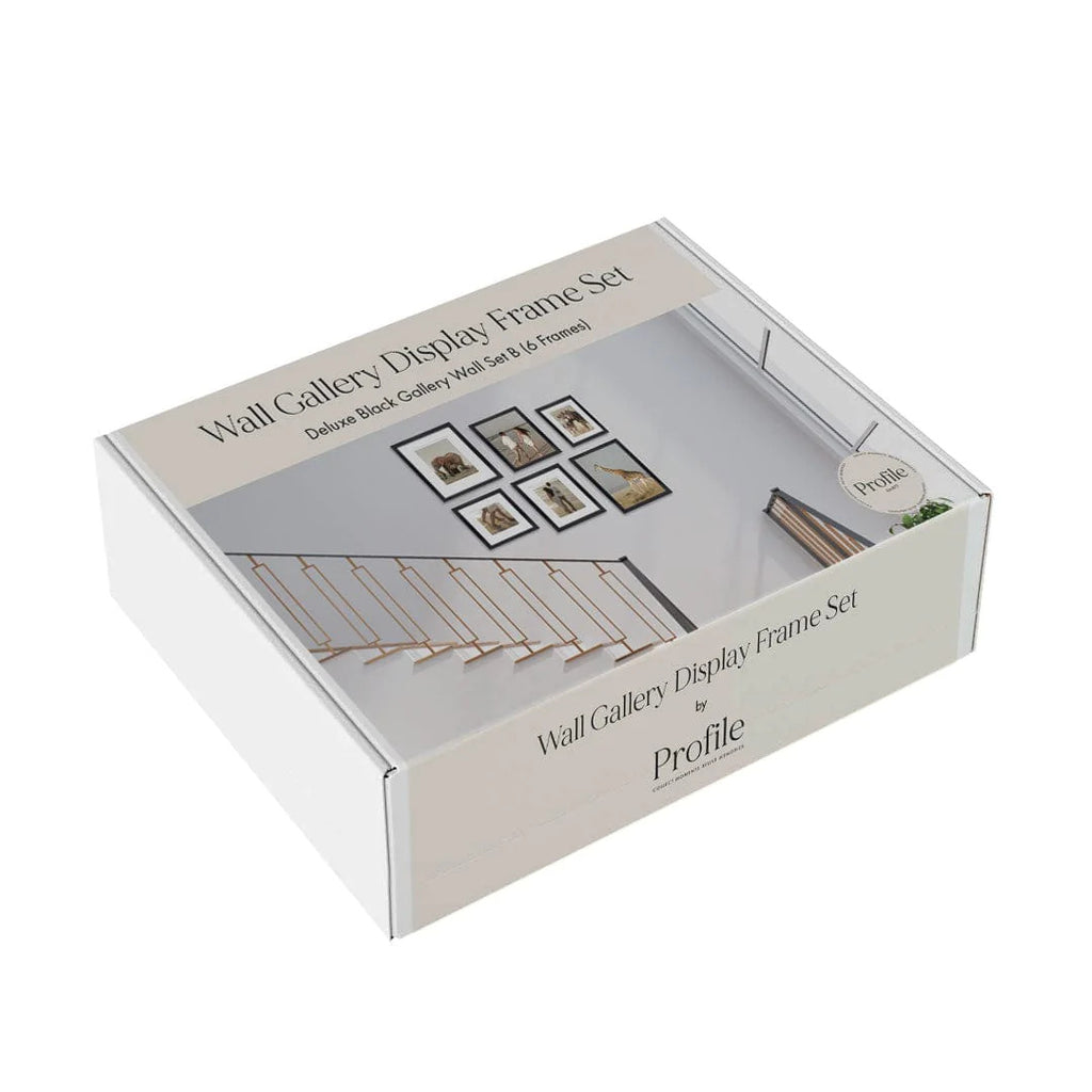 Deluxe Gallery Photo Wall Frame Set B - 6 Frames - Chestnut