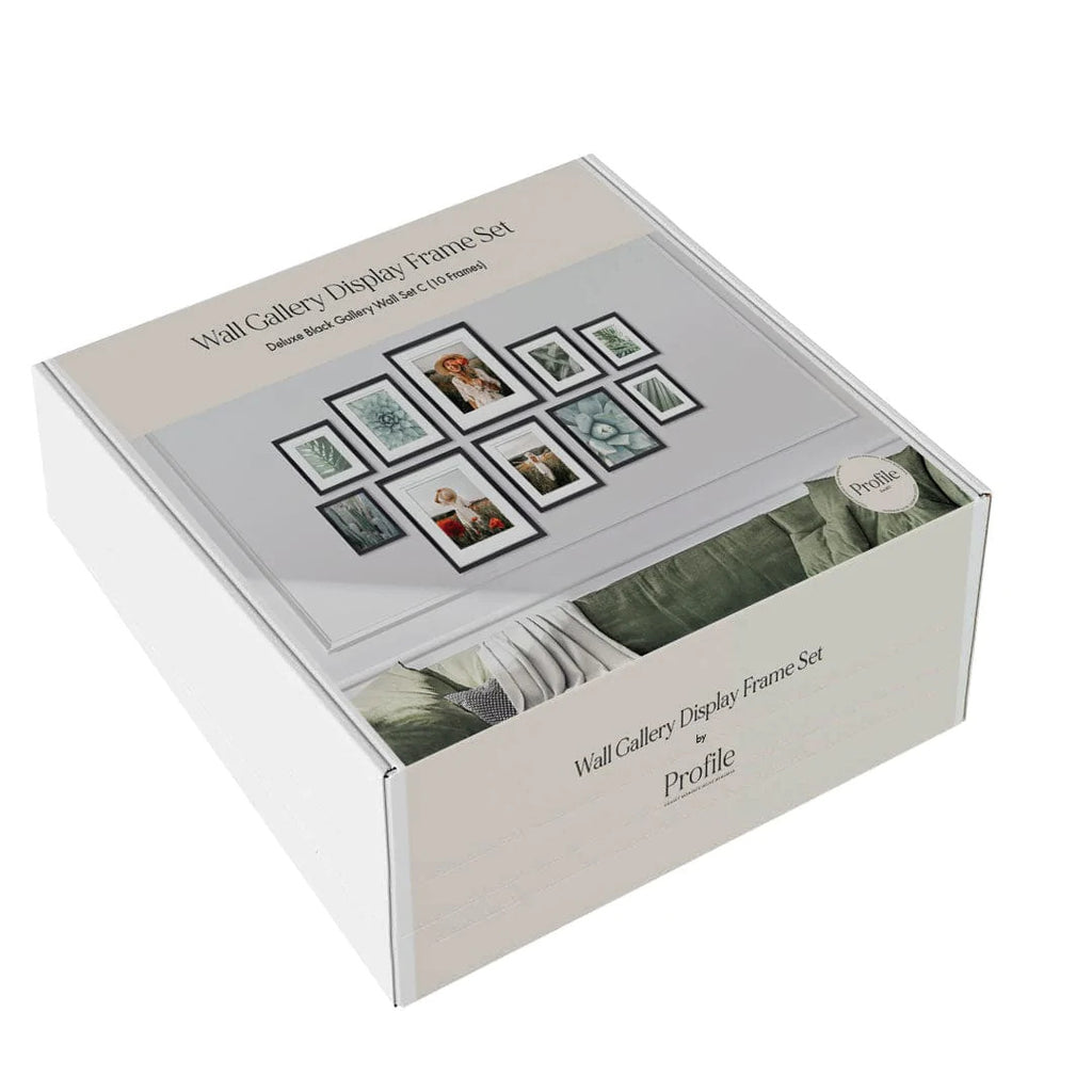 Deluxe Gallery Photo Wall Frame Set C - 10 Frames - Chestnut