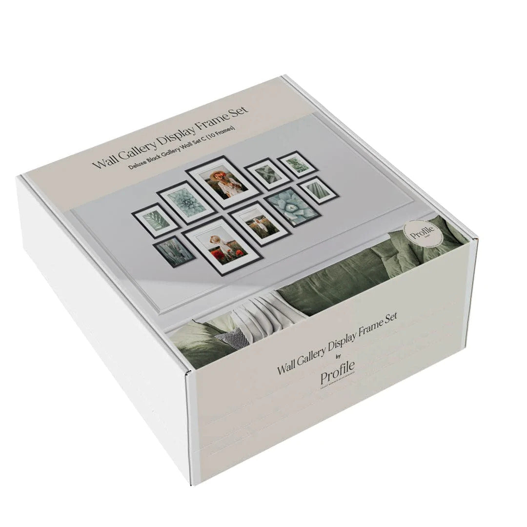 Deluxe Gallery Photo Wall Frame Set C - 10 Frames - Chestnut